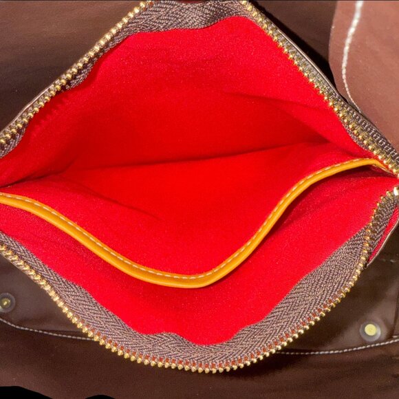 Sharif Legacy Vintage Signature Leather Floral Satchel Everyday Tote Bag - Picture 14 of 16